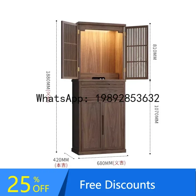 FZ New Chinese-style Buddhist Niche Vertical Cabinet Buddhist Cabinet Household Shrine God Of Wealth Worship Table