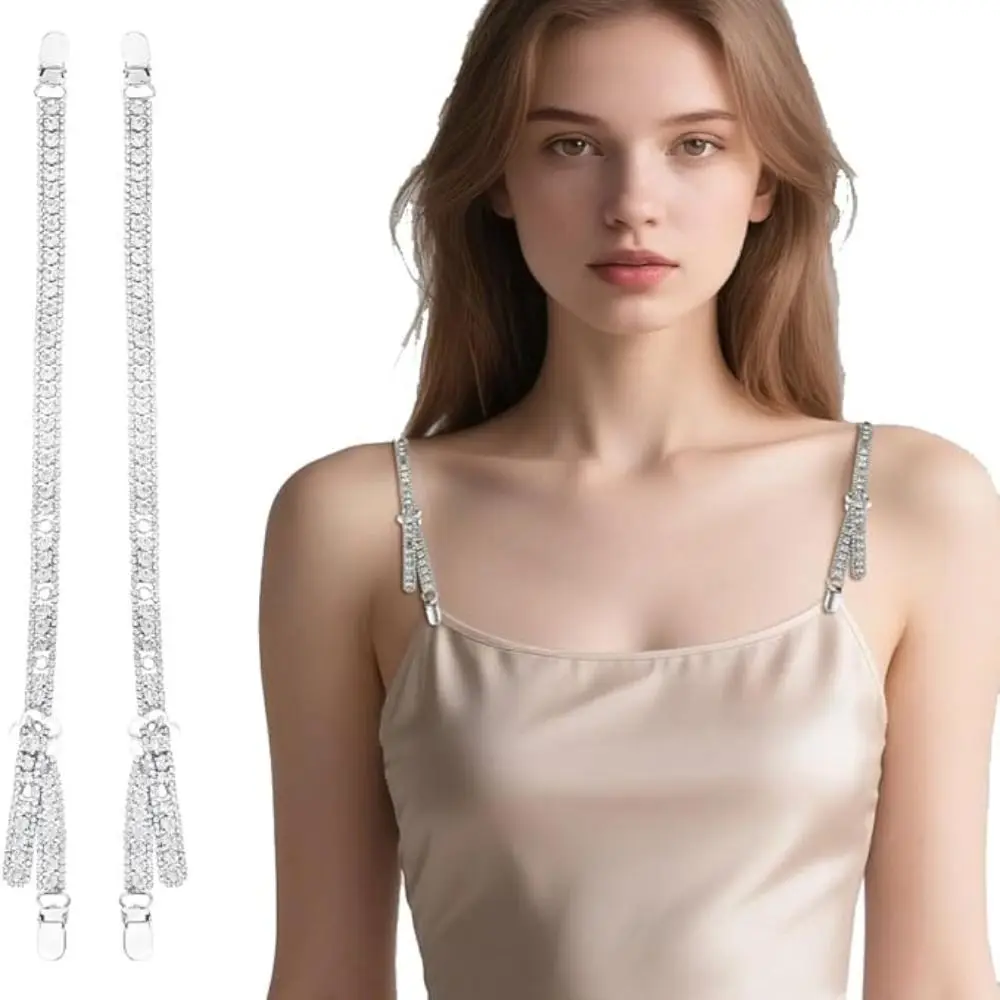 Creative Gift Removable Bra Straps Anti-slip Adjustable Shoulder Belts Rhinstone Decorative Shoulder Straps Wedding