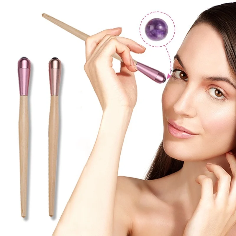 

1pc Natural Jade Massage Roller Relieve Dark Circles Under Eyes Face Massaging Ball Woman Skin Care Beauty Tool Cream Applicator