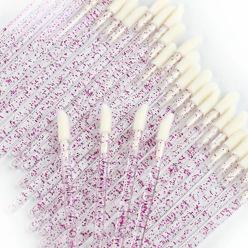 Lanjinglin 5/50 pçs escova labial descartável pincéis de maquiagem aplicador de batom varinhas ferramenta de extensão de cílios acessórios de beleza