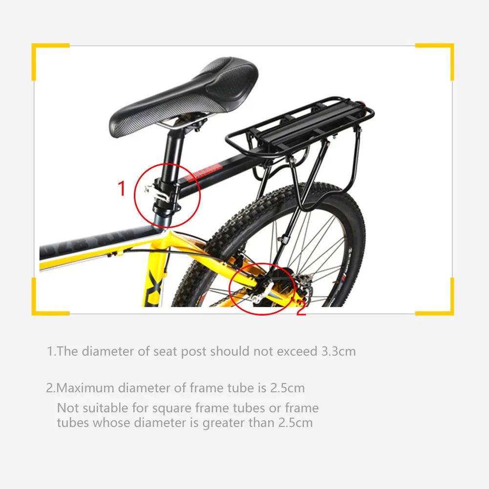 Luggage Carrier Rear Rack Quick Release Rear Seat Rack Adjustable Mountain Bike Luggage Carrier With Reflector