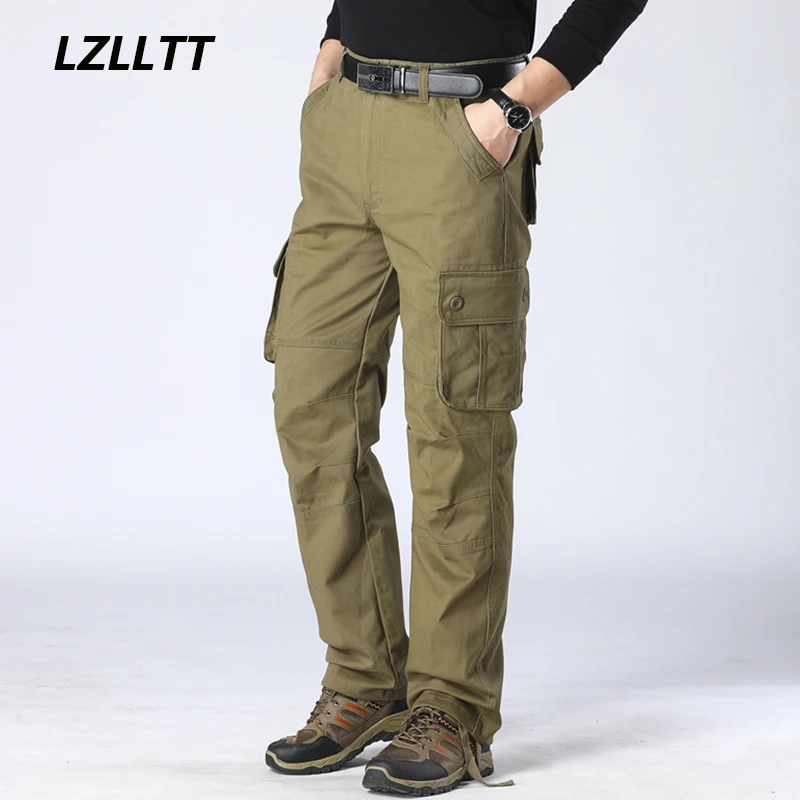 

Men Spring Autumn Multi Pockets Cargo Pants Men Casual Cotton Military Trousers Pants Men Outwear Tactical Trousers Pants Male