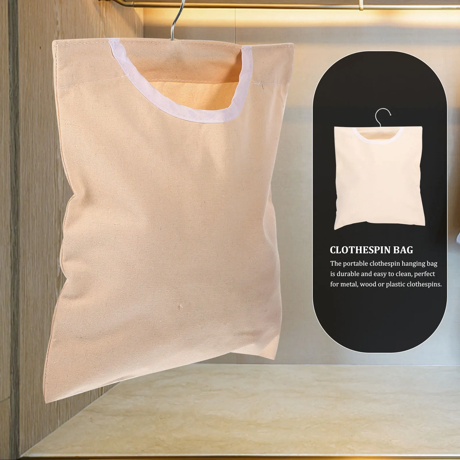 

Versatile Clothespin Organizer Bag Space Saving Hanging Storage Pouch for Home Kitchen Bathroom Travel Camp Laundry Room Utility