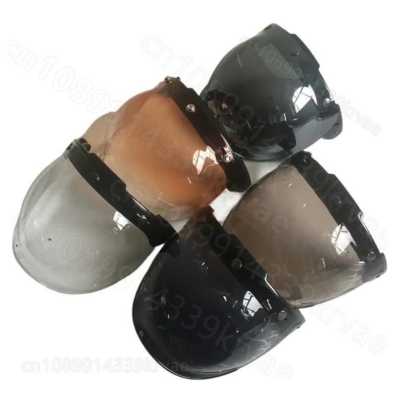 For TORC helmet retro half helmet three-button bubble lensT57 T587 transparent black brown red electroplated silver belt bracket
