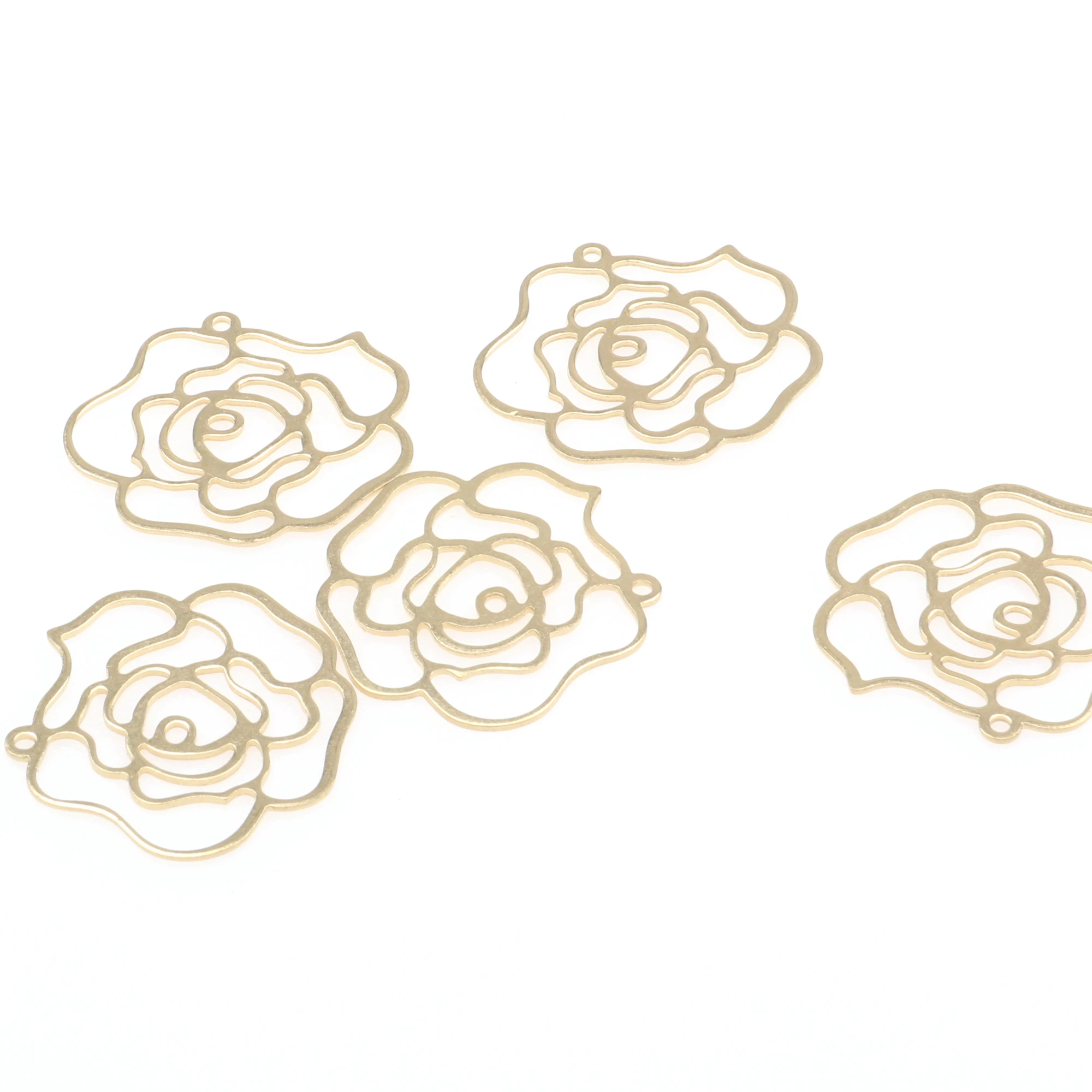 Hammered Brass Charms,Flower connector,Findings Accessories For Diy Earrings Necklace Bracelet DIY Making,Jewelry Supplies
