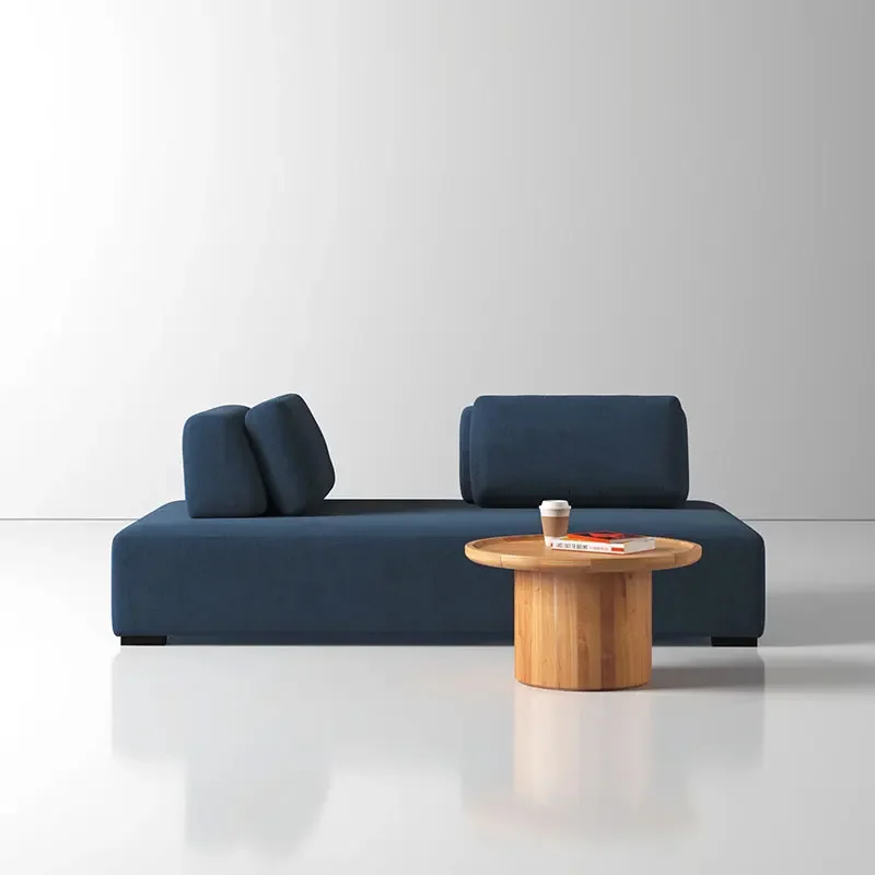 Nordic simple living room small apartment without armrests cotton and linen fabric sofa store homestay chaise longue