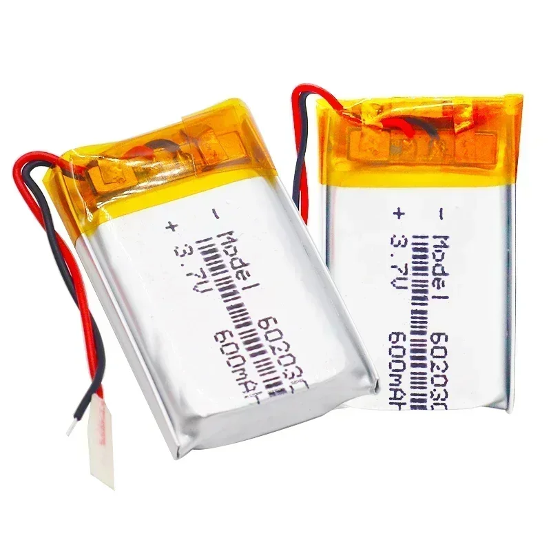 1-100 Uds 602030 600mAh 3,7 V batería de polímero de litio para máquina de juego MP3 MP4 MP5 batería de litio navegador GPS