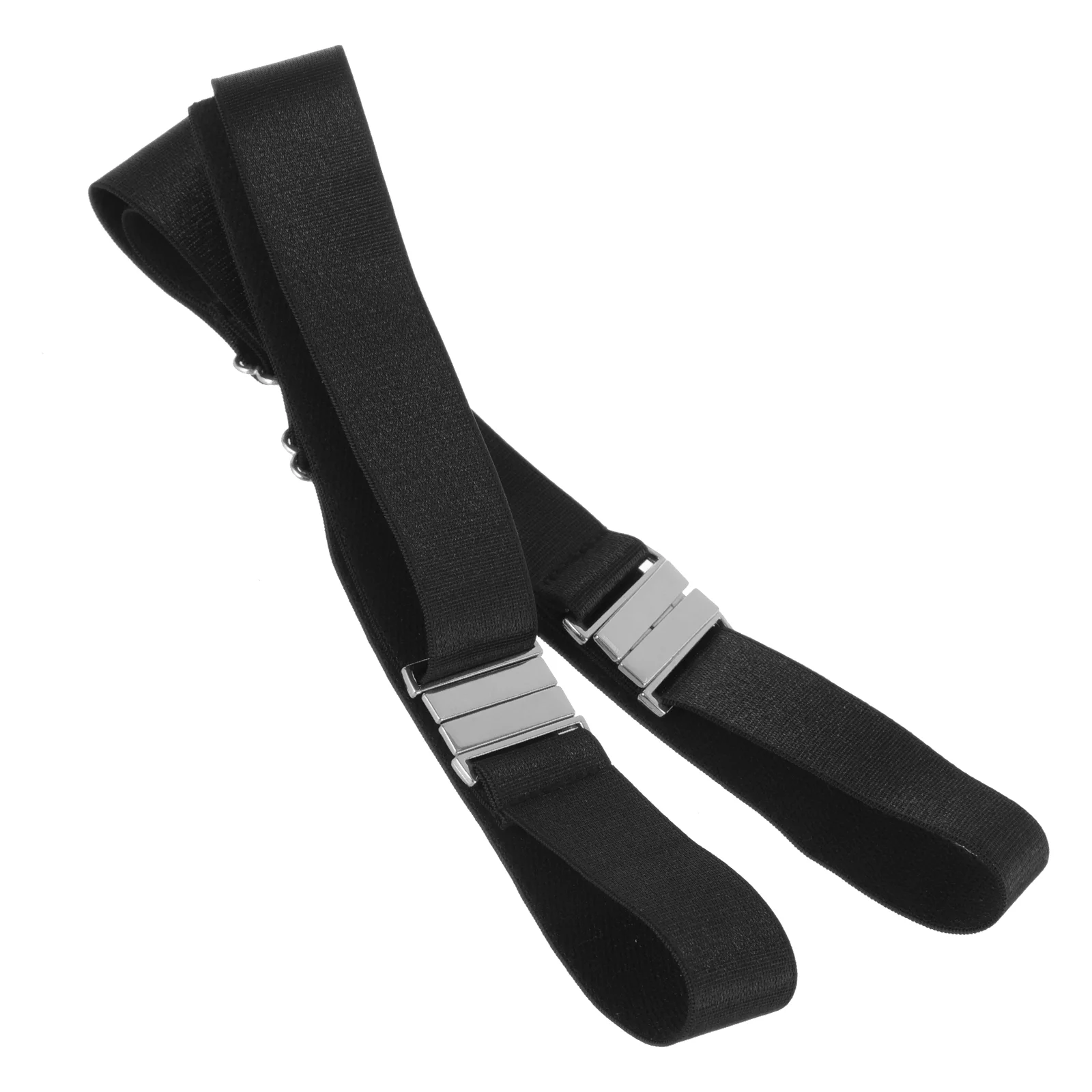 2 Pcs Thigh Garters Belt Adjustable Sock Keeper Anti Slip Socks Black Polyester