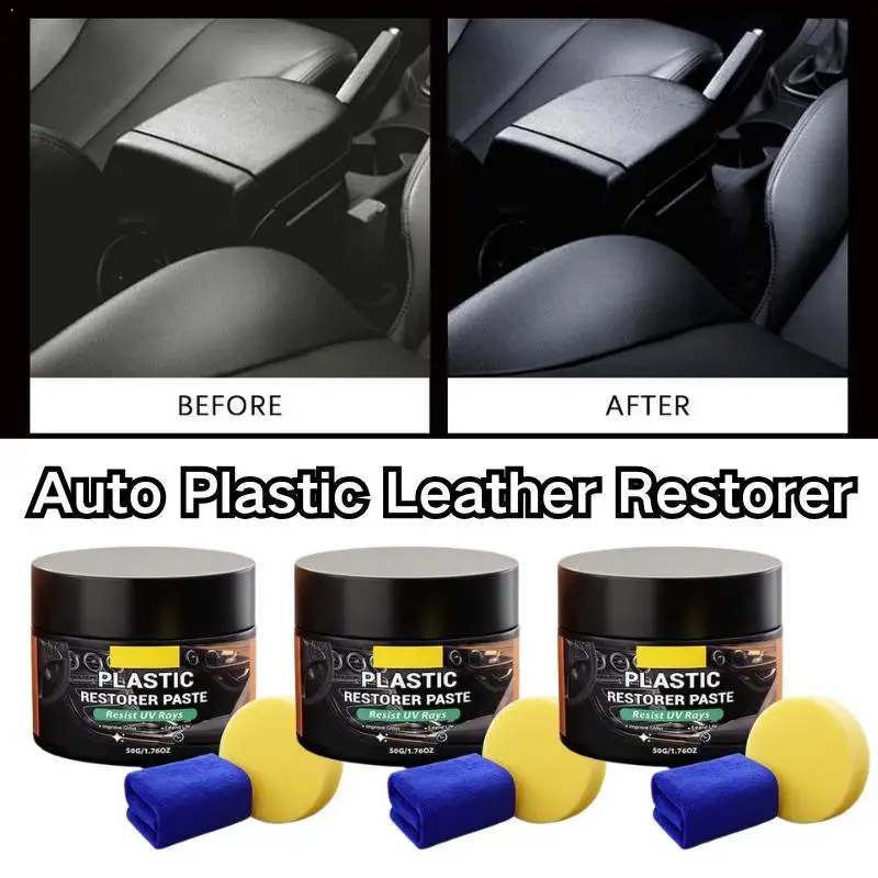

Auto Plastic Leather Restorer UV Resistant Renovation Paste Kit Professional Car Interior Plastic Restorer Paste Car Accessories