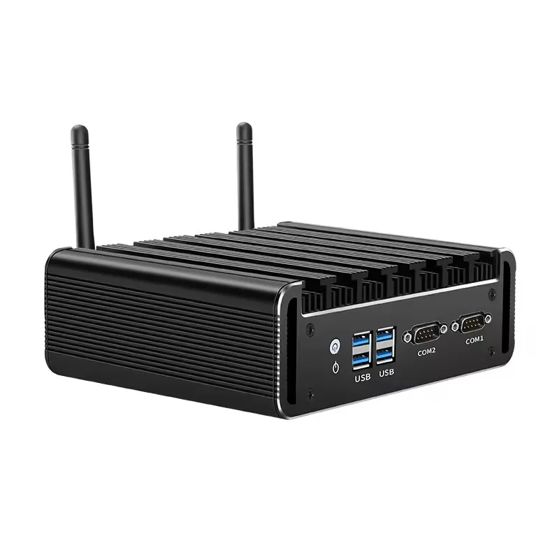 Fanless Mini PC Core i5-4200U 5200U i7-4500U 5500U 2x RS232 COM Dual Lan HD VGA Windows Linux Micro Desktop Office Computer Wifi