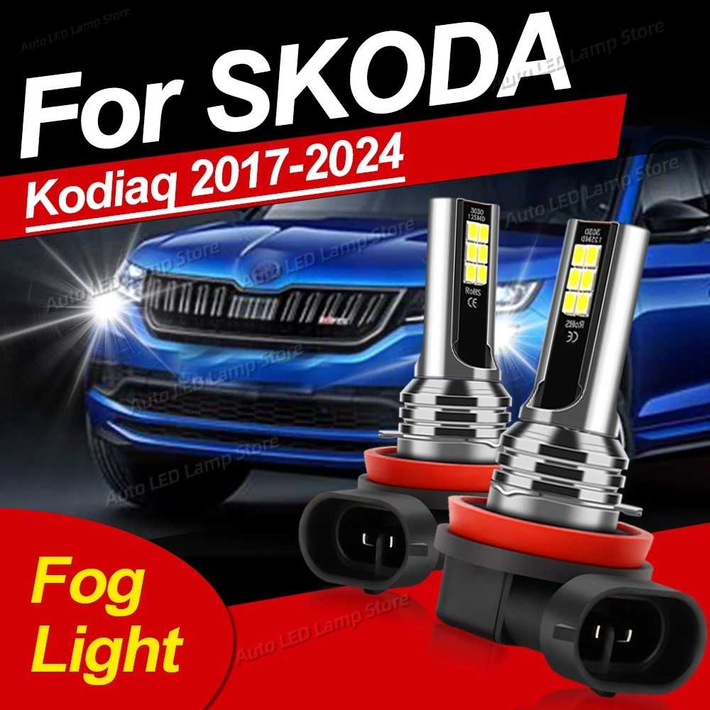 

2Pcs Front LED Fog Lights Bulbs 80W Super Bright Auto Fog Lamp 12V For SKODA Kodiaq 2017 2018 2019 2020 2021 2022 2023 2024
