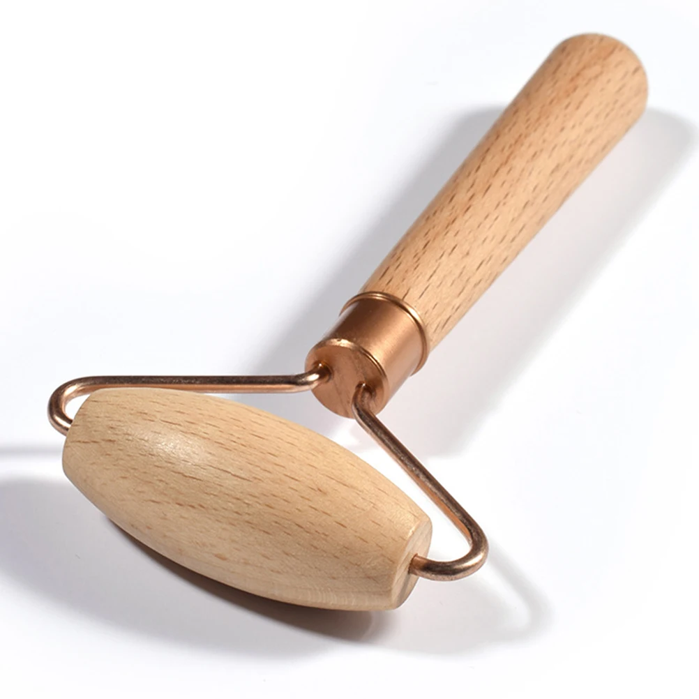 Rullo per massaggio viso in legno Strumento di bellezza multifunzionale per il rilassamento del viso Cura degli occhi e del collo Massaggiatore rotante in legno