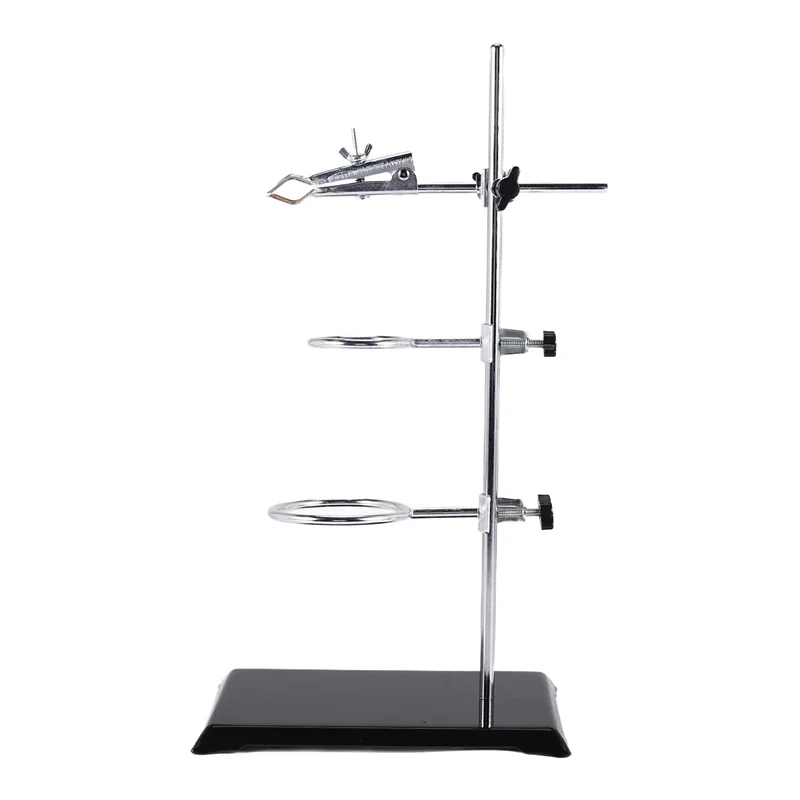 A42Z-Laboratory Grade Metalware Support Stand, Cork Lined Burette Clamp With 2 Retort Ring (2Inch,3Inch Dia)