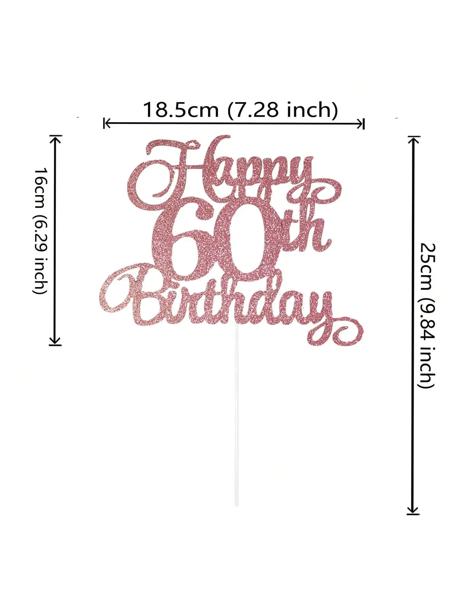 1 Stück Schwarzgold Happy 10 Birthday Cake Topper 10th 20th 30th 40th 50th 60th Loves & Wishes Partydekorationen für die Geburtstagsfeier – Detail 31