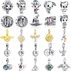 Miniso Disney 925 Silver Boys Girls Hats Castle Charm Beads Fit for Original Bracelets DIY Women's Jewelry Accessories Gifts