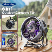 KINSCOTER  Portable 6 in 1 Camping Fan 20000mAh Multifunctional Outdoor Desktop Air Circulator Wireless Ceiling  w/ Hook & Light