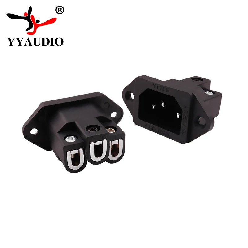 AC IEC ingresso presa a 3 Pin connettore elettrico AC rame puro placcato oro Audio fai da te HIFI Ac presa di corrente connettore presa ca