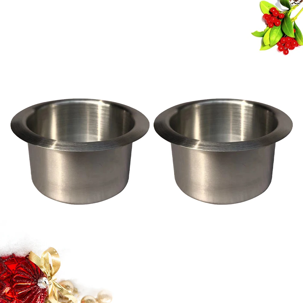 

2pcs Stainless Steel Cup Holder Multifunctional Drink Holder For Car 55Mm Silver Water Cup Organizer Beverage Stand