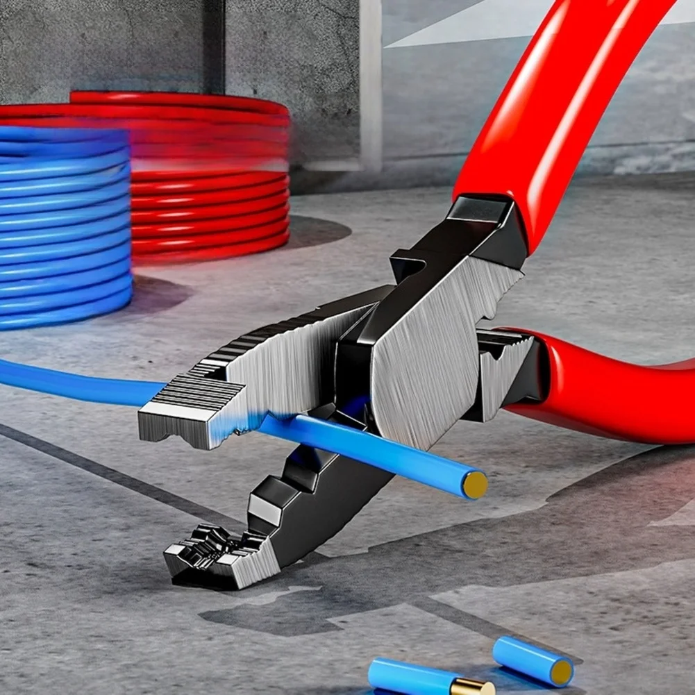 6 Inch 9 Inch Slip Joint Pliers Red High Temperature Quenched Multifunctional Wire Stripping Cutting Crimping Tool For Screw Rem
