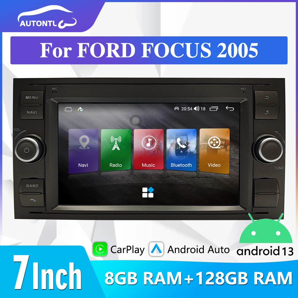 7inch  Android 13 Car Radio For Ford Focus 2005-2007 Navigation GPS Multimedia Video Player Carplay BT Headunit Monitor GPS