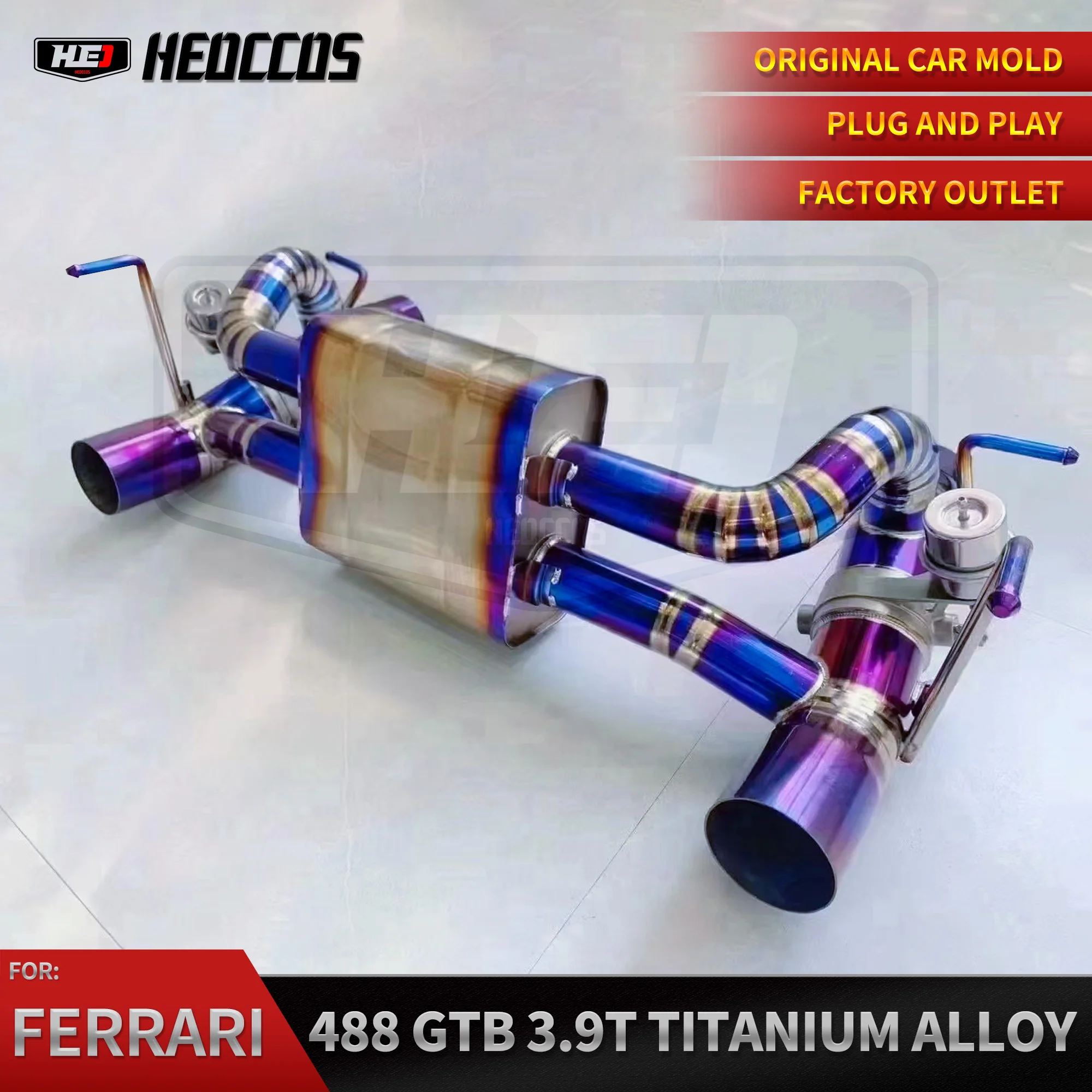 HEO Titanium Alloy Exhaust Valve For Ferrari 488 GTB 3.9T 15~18 catback Air Electronic Valve With Tail Nozzle