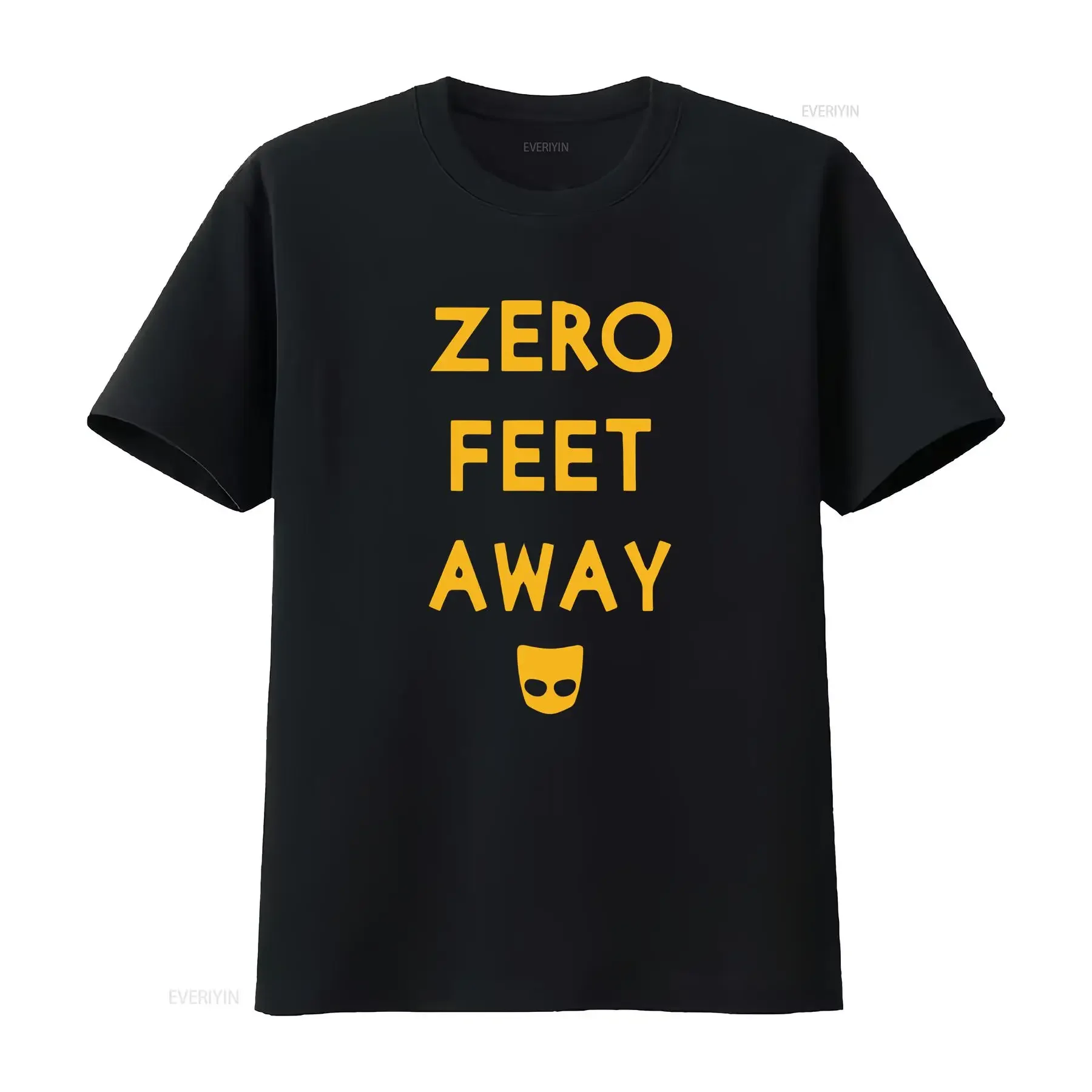 Mens Zero 0 Feet Away Funny Gay Cruising T Shirt White 4X Large vintage Washed Breathable Comfortable graphic streetwear Casual