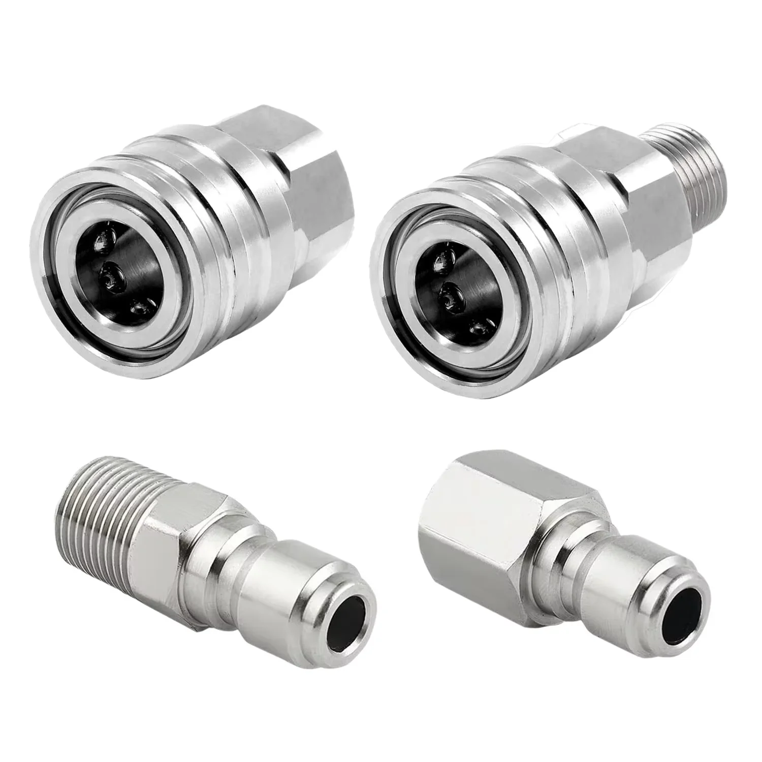 304 Stainless Steel 1/4' Quick Hitch Plug Set With G1/4 (DN8) Fitting Connector For High Pressure Washer Accessories