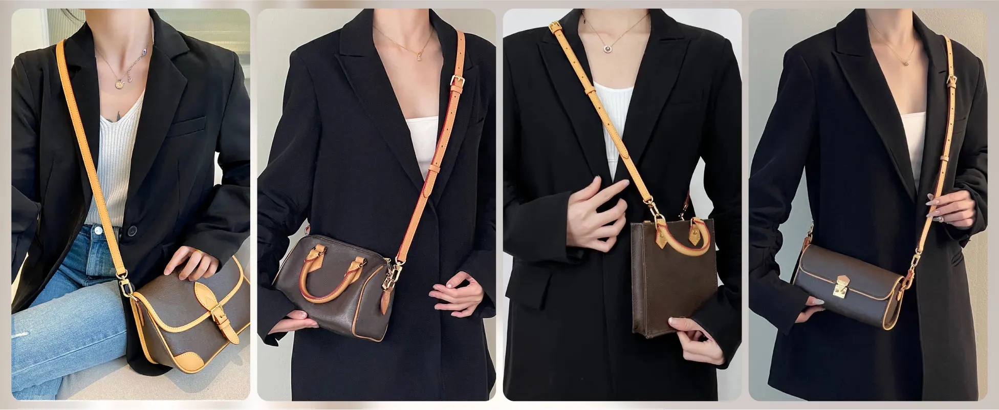 Adjustable Vachetta Leather Replacement Strap For Speedy 25 30 35 Handbag Crossbody Shoulder Strap Cowhide Bag Accessories