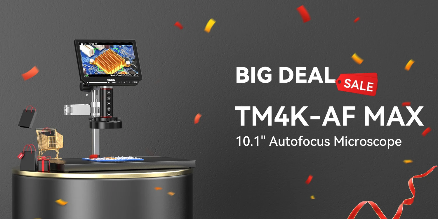 TOMLOV Digitalmikroskope, 1200X 1080P Münzmikroskop-Lupe, 12MP, ultra-Präzise Fokussierung, HDMI-Mikroskop für Löt- und Reparaturarbeiten – Detail 2
