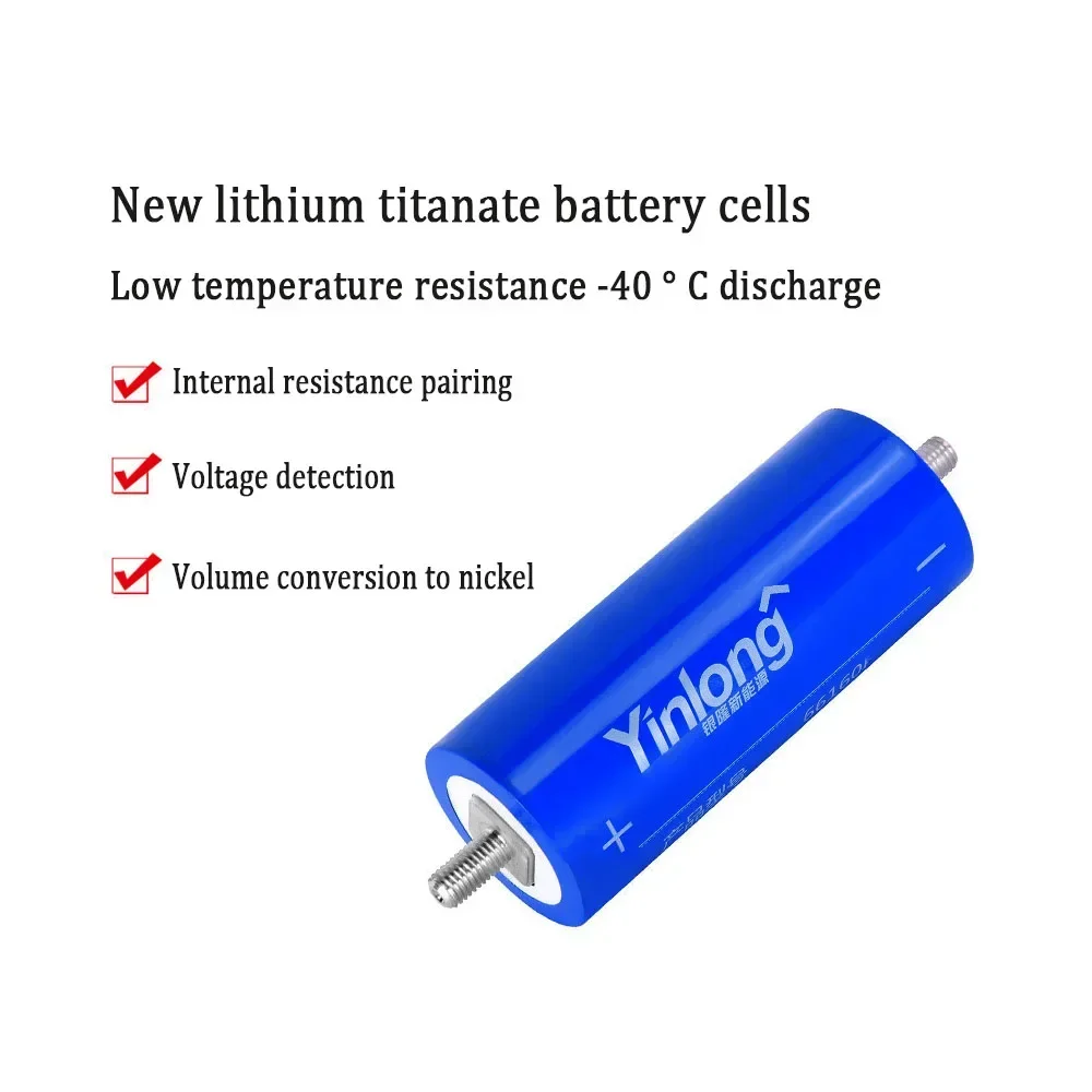 Yinlong 66160H 2.3V 2024 100% Original Real Capacity 40Ah Lithium Titanate LTO Battery Cell for Car Audio Solar Energy Syste