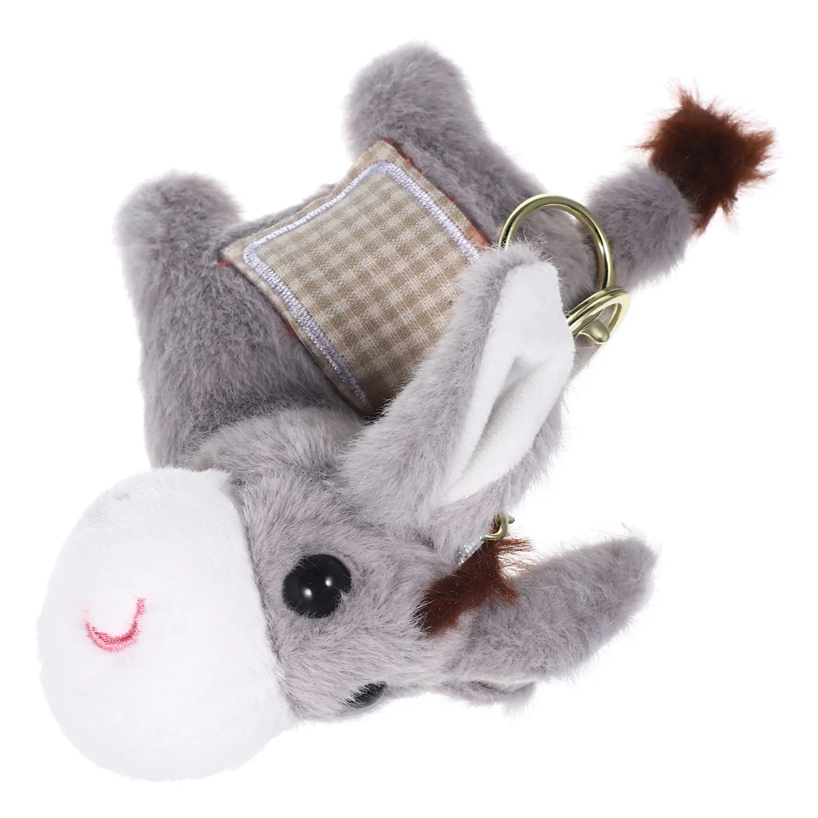 

Trendy Donkey Keychain Soft PP Cotton Material Bag Hanging Pendant Backpack Key Ring Charm Decor Gift for Girls Women Friends