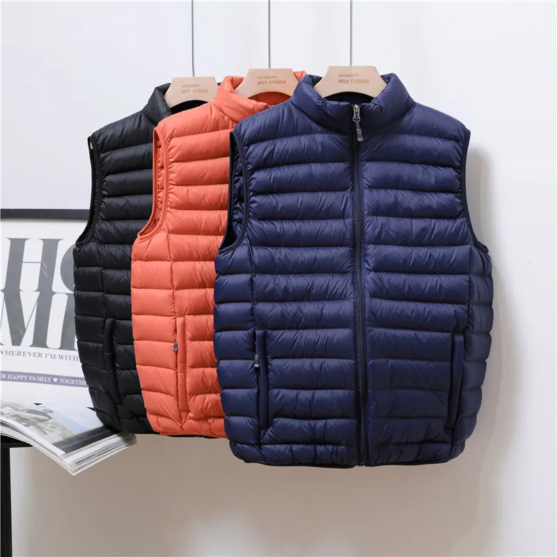 European Style High Quality Man Duck Down Vest Coat Ultralight Sleeveless Windproof Waistcoat Portable Puffer Jackets for Men