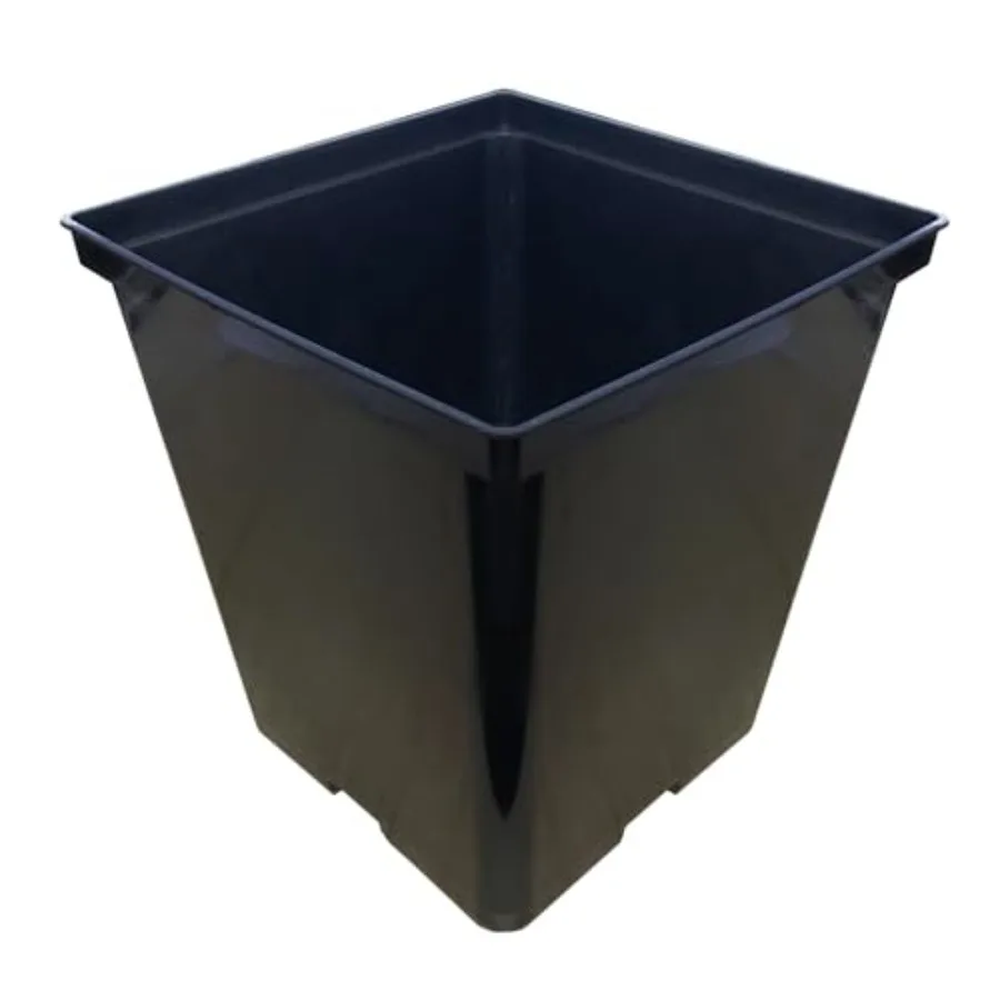 

1/2 Gallon Square Nursery Pots PCS Black Thick Durable Plastic Flower Pots with Drainage Holes Reusable Seedling propogation St
