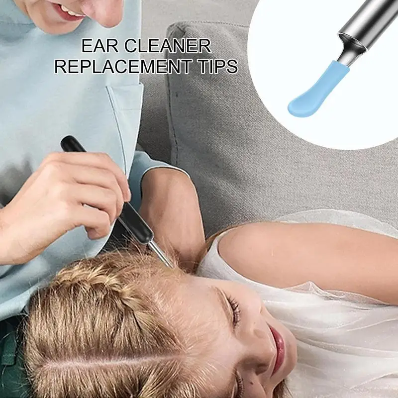 Silicone Ear Spoon Tips Ear Cleaner Wax Removal Replacement Heads Reusable Ear Camera Accessory for Most Visual Ear Scoop