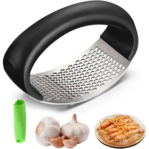 2026 Upgraded Stainless Steel Garlic Crusher - Garlic Crusher, Home Kitchen Utensils Portable Manual Garlic Crusher