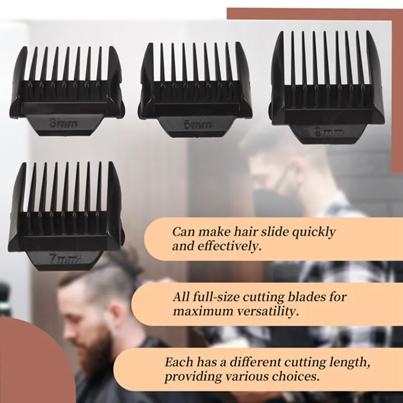 A98G-4Pcs Limit Comb Replacement Combs Trimmer Head Limit Comb For  Hair Clipper 3Mm 5Mm 7Mm 9Mm,Black