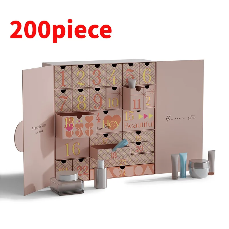 20 0piece.Custom.Recyclable Handmade Luxury Box Custom Design Cosmetic Skincare 24 Days Advent Calendar Box With