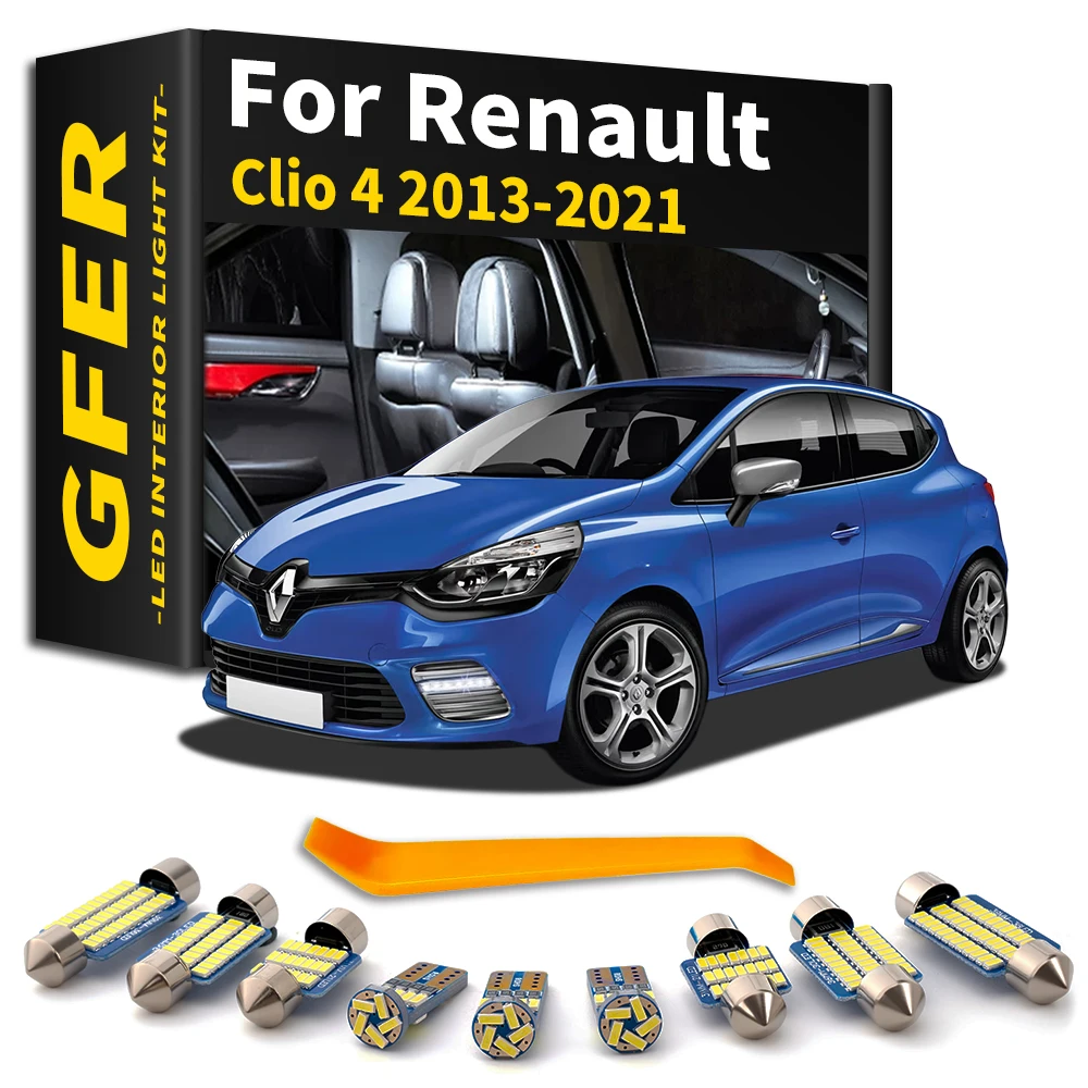 6pcs No Error Interior LED Light Kit Canbus For Renault Clio 4 2013 2014 2015 2016 2017 2018 2019 2020 2021 Auto Accessories