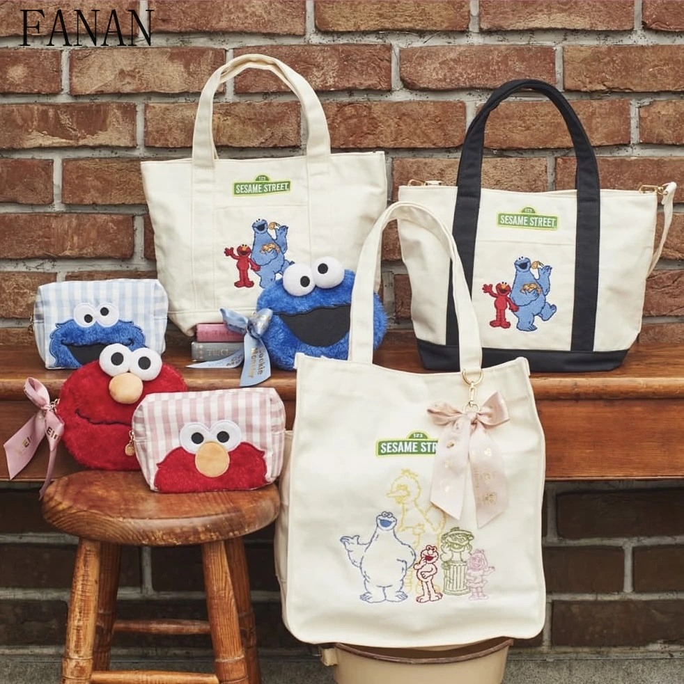 

Japanese Style Shoulder Canvas Bag Gift Pure Cotton Sweet and Cute Cat Print Tote Bag Travel Elegant 2025 New Women's Handbags