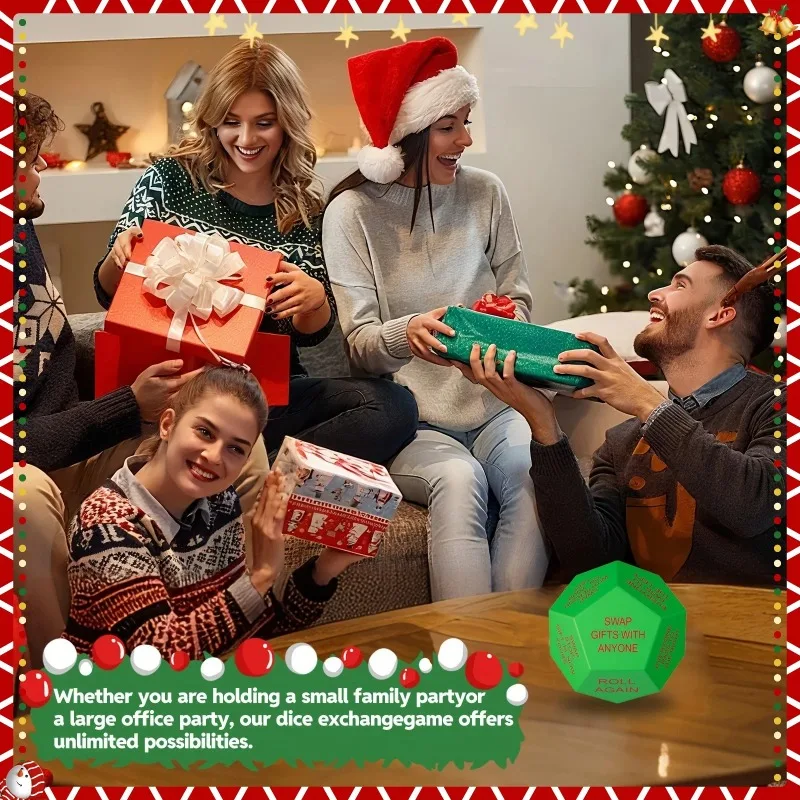جديد سانتا مبادلة هدية تبادل النرد حفلة عيد الميلاد لعبة لعبة النرد متعدد السطوح لمتعة عطلة