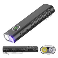 UltraFire S3 EDC Flat Flashlight 1200 Lumen Powerful Pocket Light USB Rechargeable Keychain Mini Torch with Magnet for Emergency