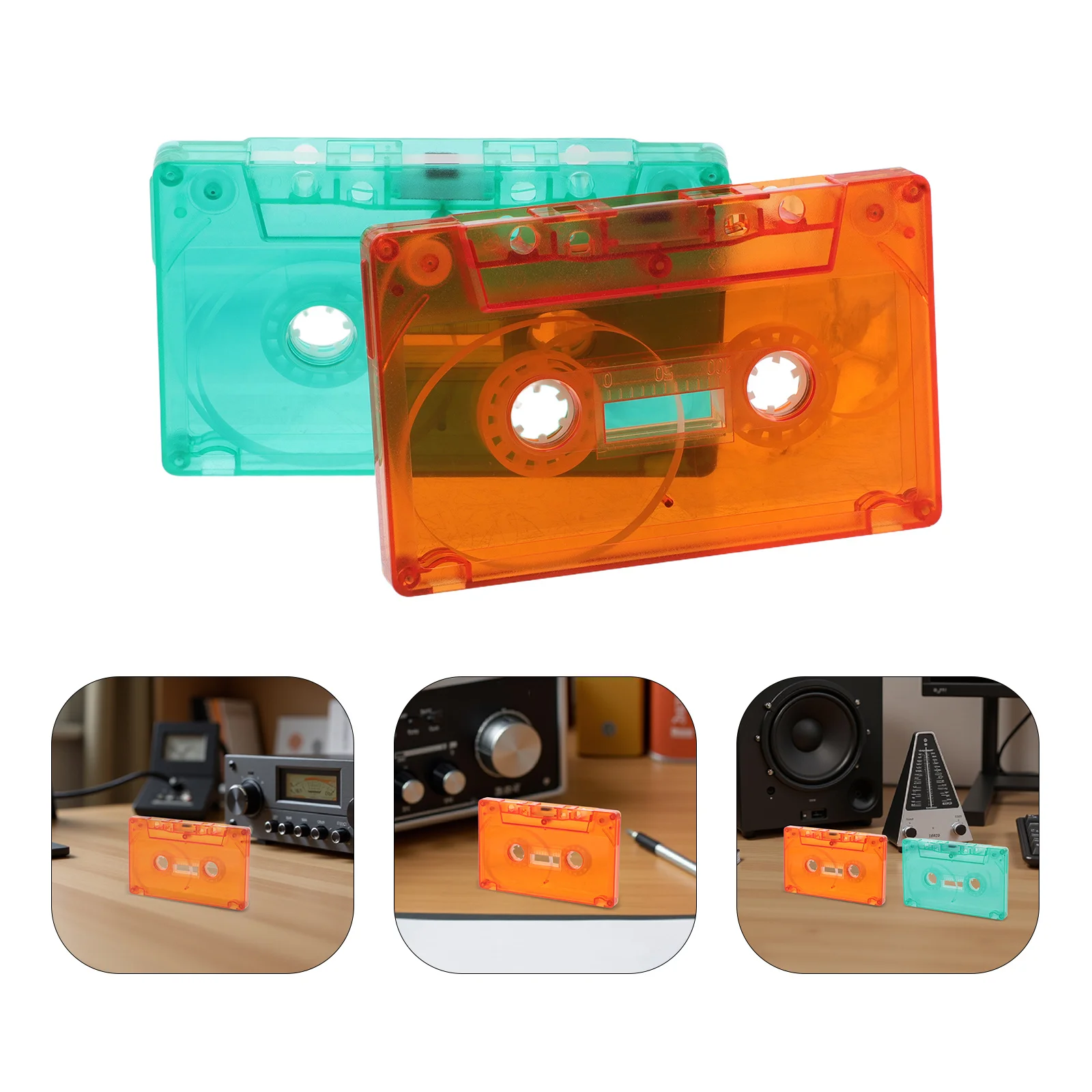 

2Pcs Vintage Retro Cassette Tapes Blank Audio DIY Decor Music Party Supplies Room Centerpiece Storage Box Cassette Tape Box