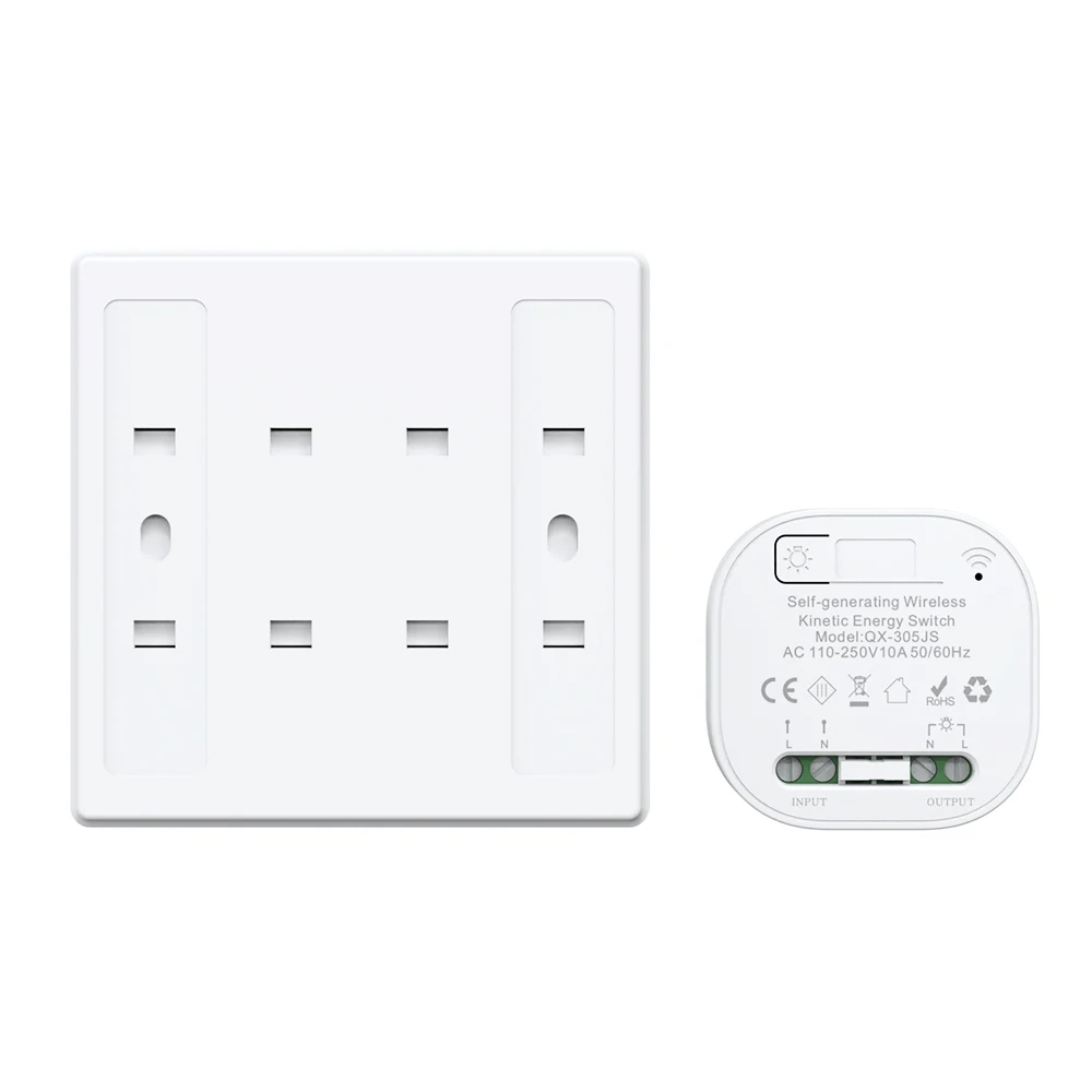 Outdoor Waterproof Self Powered Wireless Wall Switch Rocker Type Long-distance Household 1/2 gang Battery Free Wiring Free Kinet