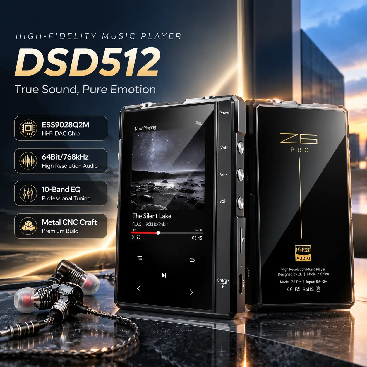 Audio Music Only - Z6 Pro HIFI MP3 Çalar, Dijital