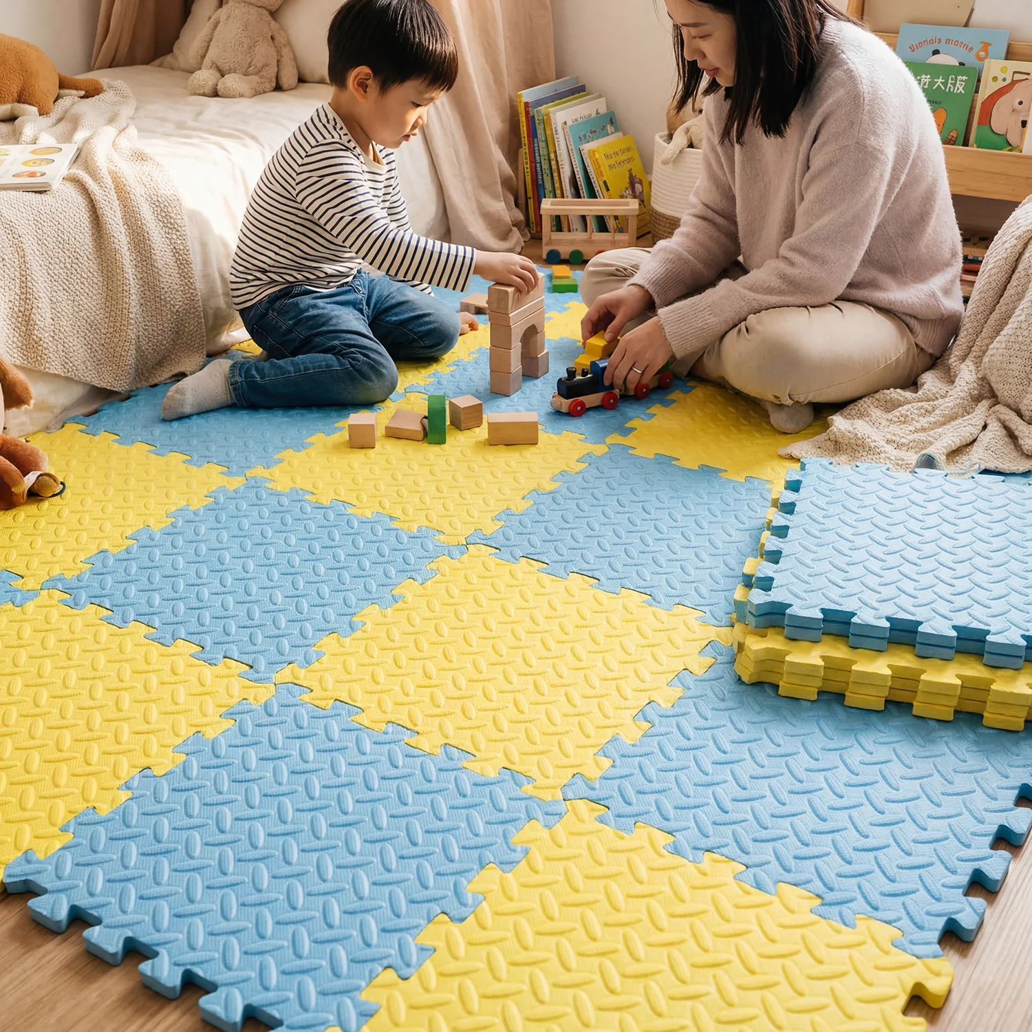 แผ่นรองคลานเด็กขนาดใหญ่ 4 ชิ้น - Baby Nursery Music บทวิจารณ์และราคา