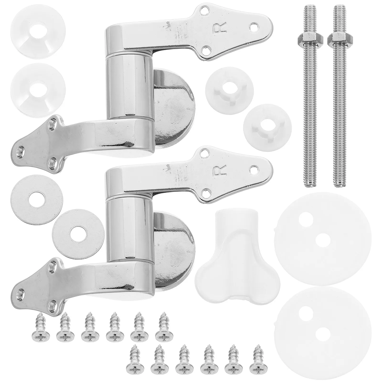 1Pair Silent Close Zinc Alloy Toilet Seat Hinges Slow Lowering Heavy Duty Soft Dampened Toilet Lid Replacement
