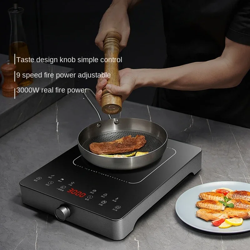 Hot salesInduction Cooker 3000W High-power Induction Cooker Household High-power Heating Intelligent Timing Touch Knob Operation