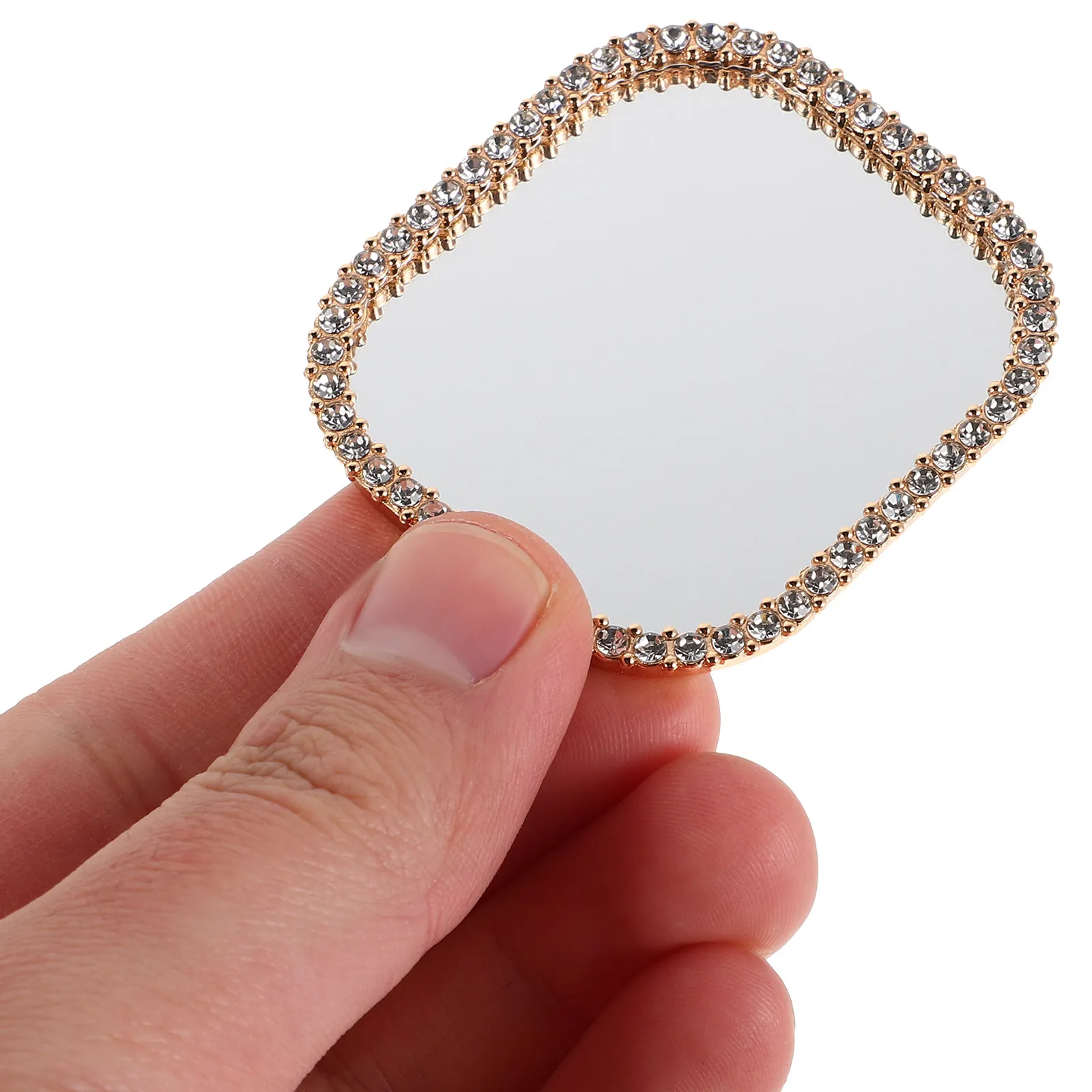 2Pcs Self-Adhesive Mirror Decal for Phone Case Small Portable Makeup Sticker DIY Smartphone Back Camera Accessory