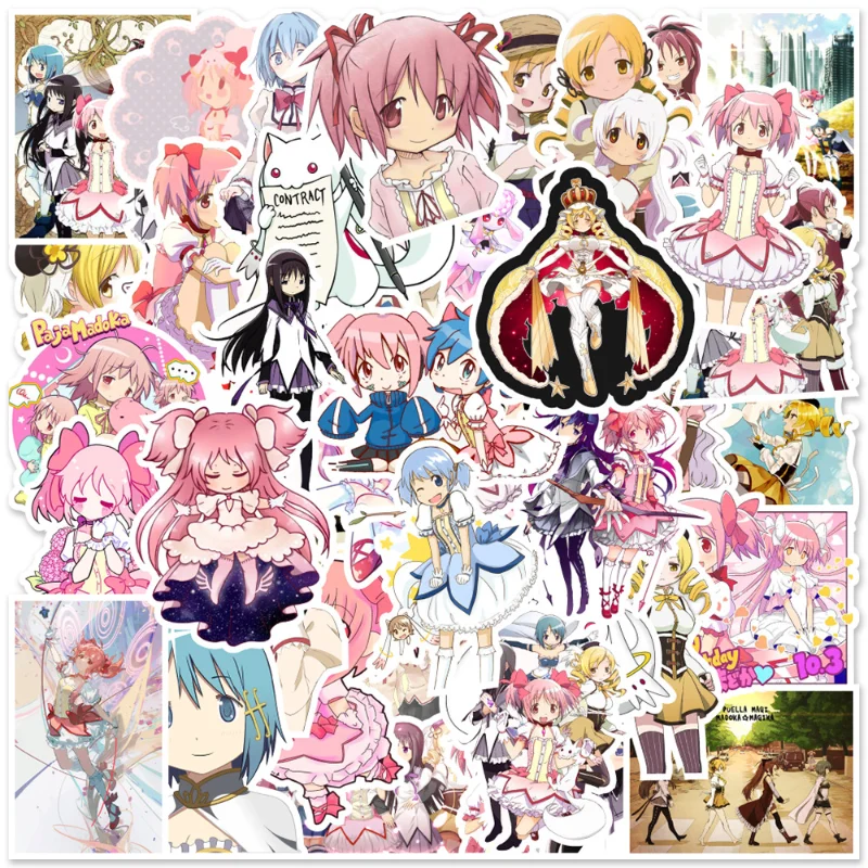 50/30/10PCS Kaname Madoka Anime Peripheral Stickers Notebook Suitcase Water Cup Graffiti Decorative Stickers Pretty Stationery