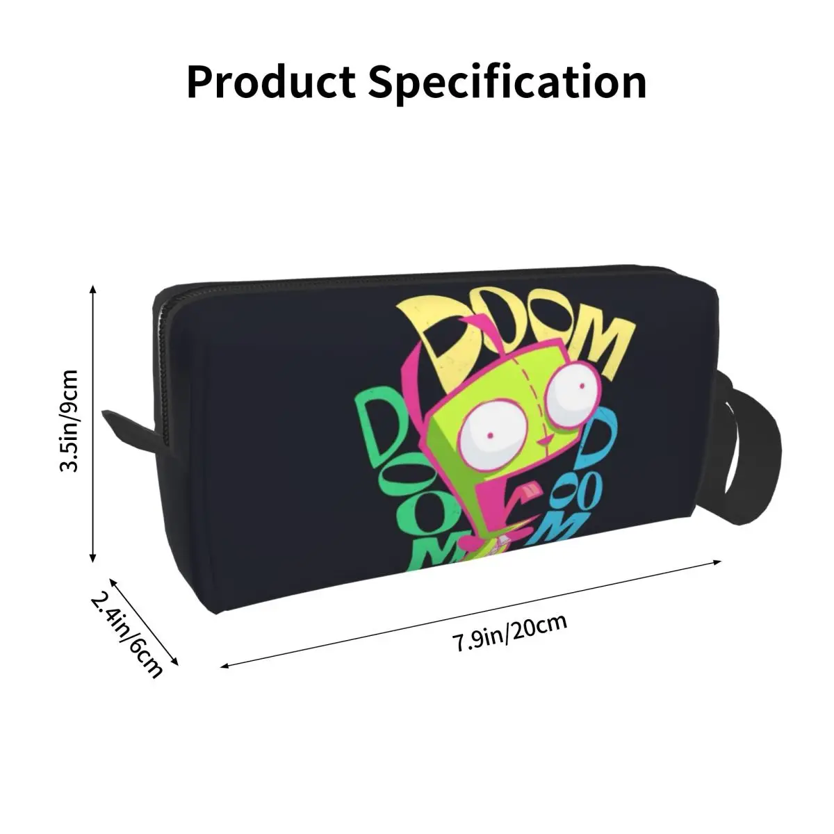 Invaders Zims Anime Cartoon Alien Pencil Case for Studen School Pen Box Pencil Bag Stationery Supplies Travel Women Cosmetic Bag